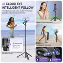 C22 AI Face Tracking Handheld Gimbal Stabiliser 360° Rotation Shoot Selfie Stick Tripod for Mobile Phone, 1/4'' Screw for Camera